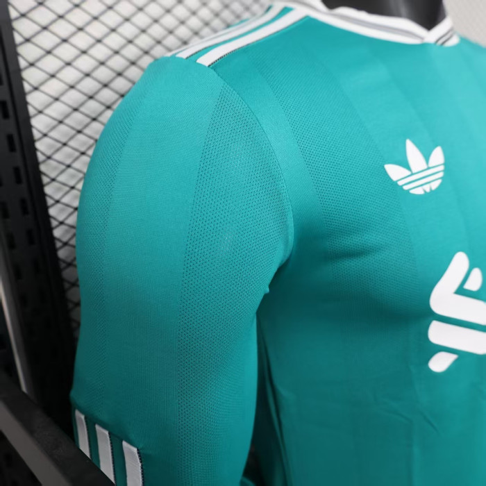 Long Sleeve Player Version 2025-2026 Liverpool Third Away Green Soccer Jersey Football Shirt