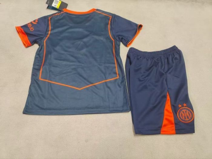 Youth Uniform Kids Kit 2025-2026 Inter Milan Third Away Soccer Jersey Shorts Child Football Set