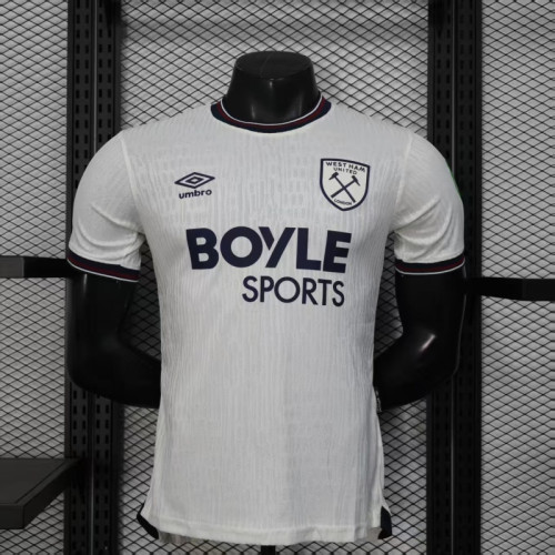Player Version 2025-2026 West Ham United Away White Soccer Jersey Football Shirt