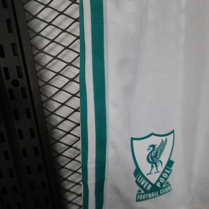 Player Version 2025-2026 Liverpool Third Away White Soccer Shorts Football Shorts