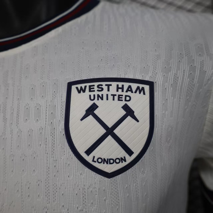 Player Version 2025-2026 West Ham United Away White Soccer Jersey Football Shirt