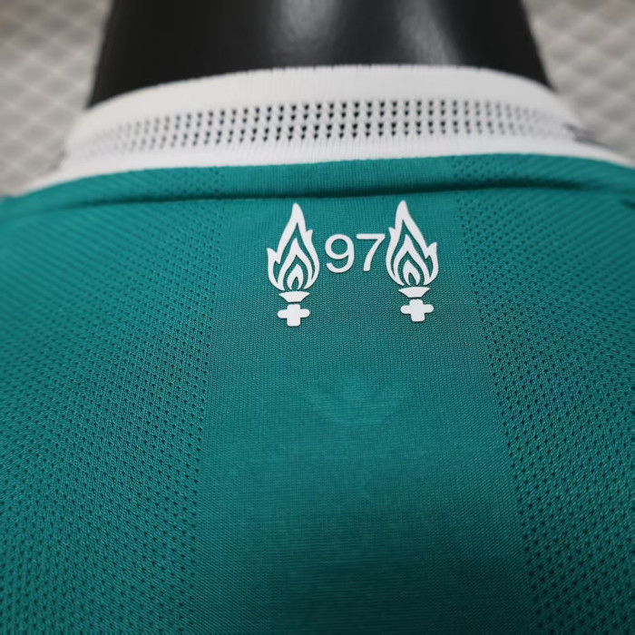 Long Sleeve Player Version 2025-2026 Liverpool Third Away Green Soccer Jersey Football Shirt