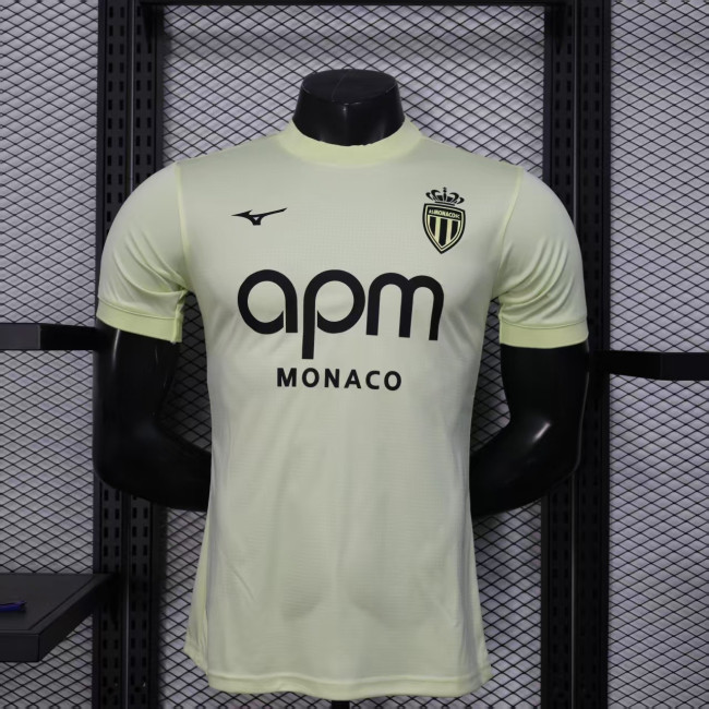 Player Version 2025-2026 AS Monaco Third Away Light Gold Soccer Jersey Football Shirt