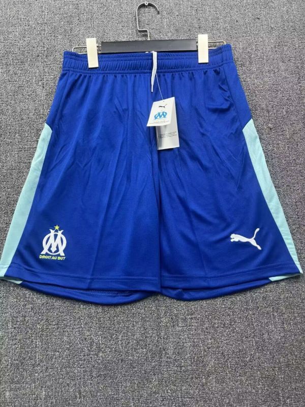 Fan Version 2025-2026 Marseille Third Away Blue Soccer Shorts Football Shorts