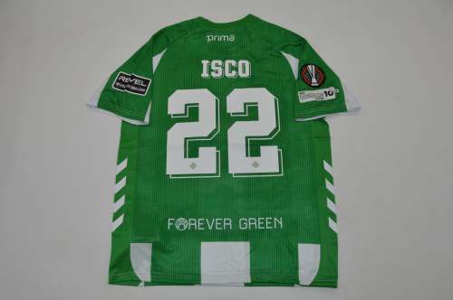 with Europa League Patch Fans Version 2025-2026 Real Betis ISCO 22 Home Soccer Jersey Football Shirt