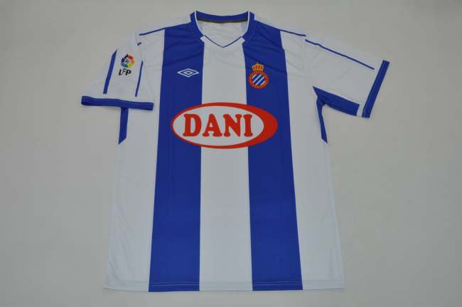 with LFP Patch Retro Camisetas de Futbol 2002-2003 Espanyol Home Soccer Jersey Vintage Football Shirt
