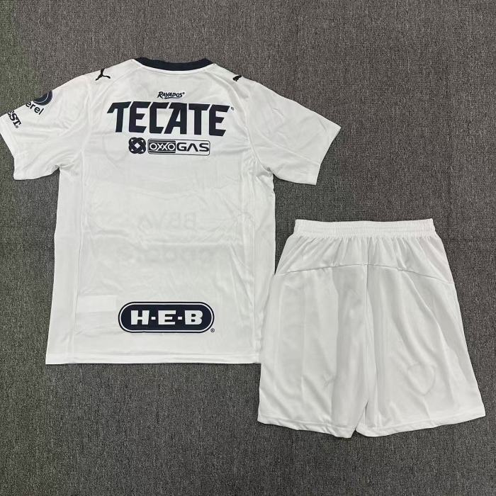 Adult Uniform 2025-2026 Monterrey Away White Soccer Jersey Shorts Men's Football Kit