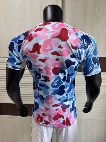 Player Version 2025 AD X Bape Soccer Training T-shirt Casual Football Shirt