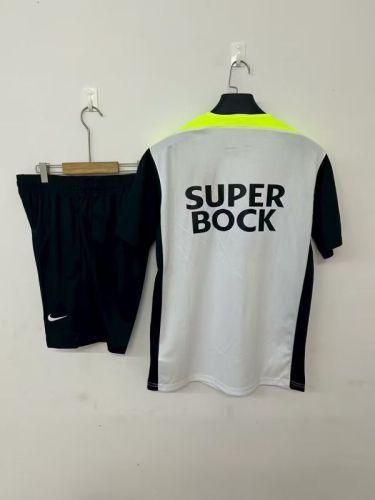 Adult Uniform 2025-2026 Sporting Lisbon Grey Soccer Training Jersey and Shorts Football Kits