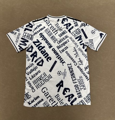 Fans Version 2025-2026 Real Madrid White/Black Special Edition Soccer Jersey Real Football Shirt