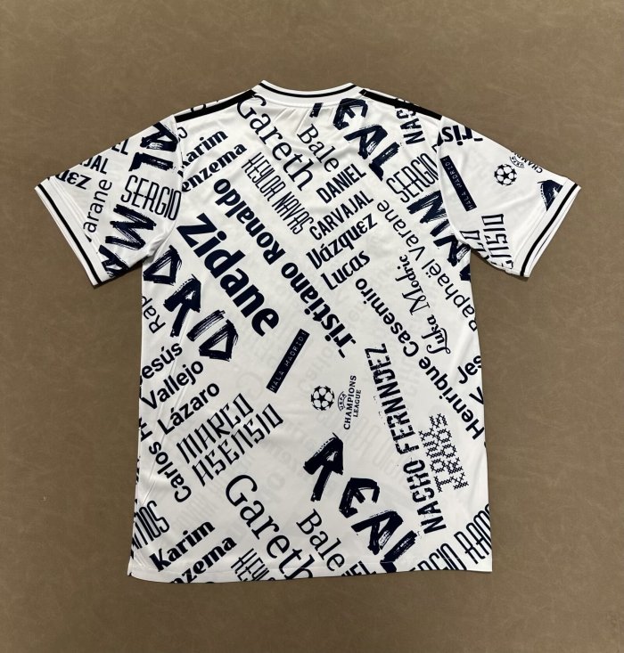 Fans Version 2025-2026 Real Madrid White/Black Special Edition Soccer Jersey Real Football Shirt