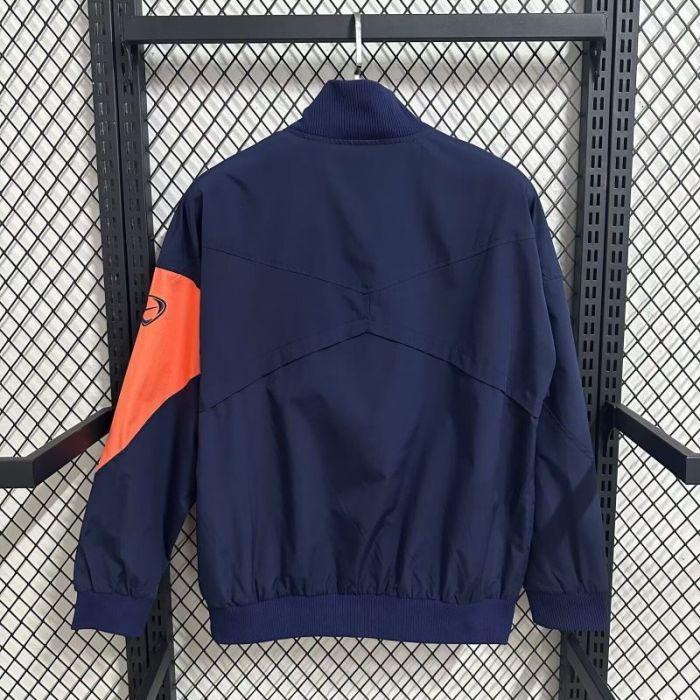 2025-2026 Barcelona Dark Blue/Orange Soccer Windbreaker Jacket Football Jacket