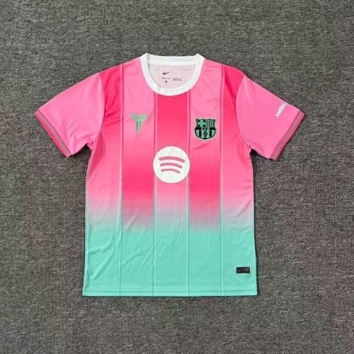 Barca Camisetas de Futbol Fans Version 2025-2026 Barcelona Pink/Green Soccer Jersey