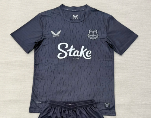 with Sponor Logo Fan Version 2025-2026 Everton Dark Grey Goalkeeper Soccer Jersey Football Shirt