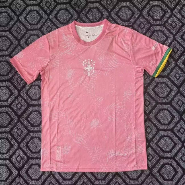 Fan Version 2025 Brazil Pink Special Edition Soccer Jersey Brasil Camisetas de Futbol