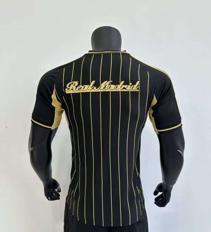 2025-2026 Real Madrid Black/Gold Baseball Jersey MLB Shirt