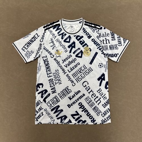 Fans Version 2025-2026 Real Madrid White/Black Special Edition Soccer Jersey Real Football Shirt