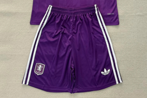 Fan Version 2025-2026 Aston Villa Purple Goalkeeper Soccer Shorts Football Shorts