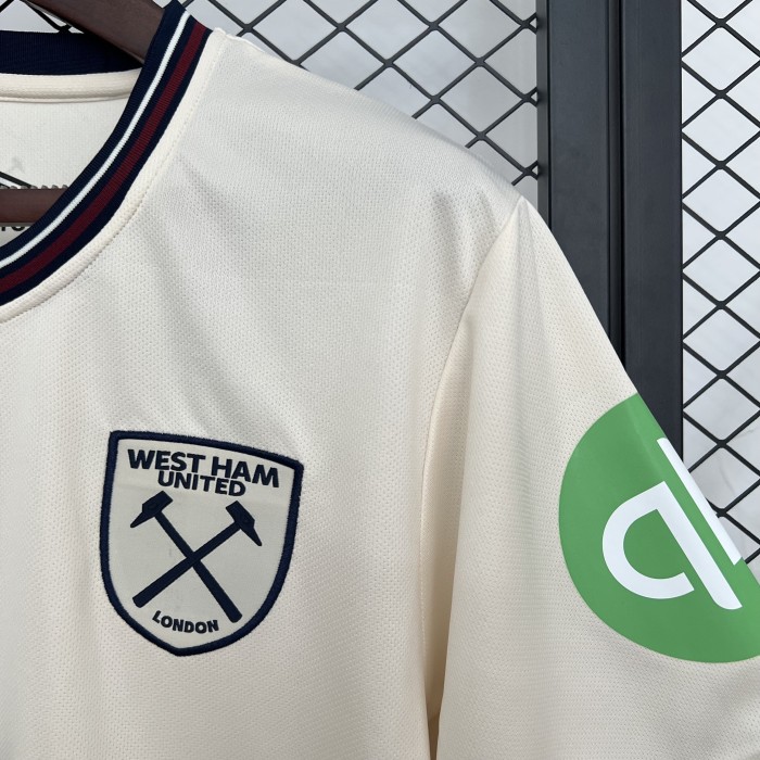 Fan Version 2025-2026 West Ham United Away White Soccer Jersey Football Shirt