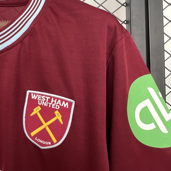 Fan Version 2025-2026 West Ham United Home Soccer Jersey Football Shirt