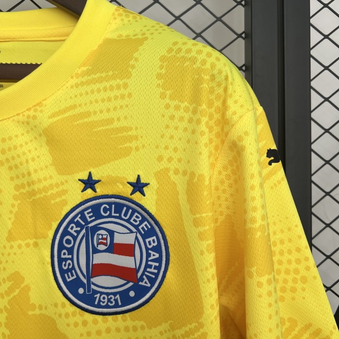 Fan Version 2025-2026 Bahia Yellow Goalkeeper Soccer Jersey Football Shirt