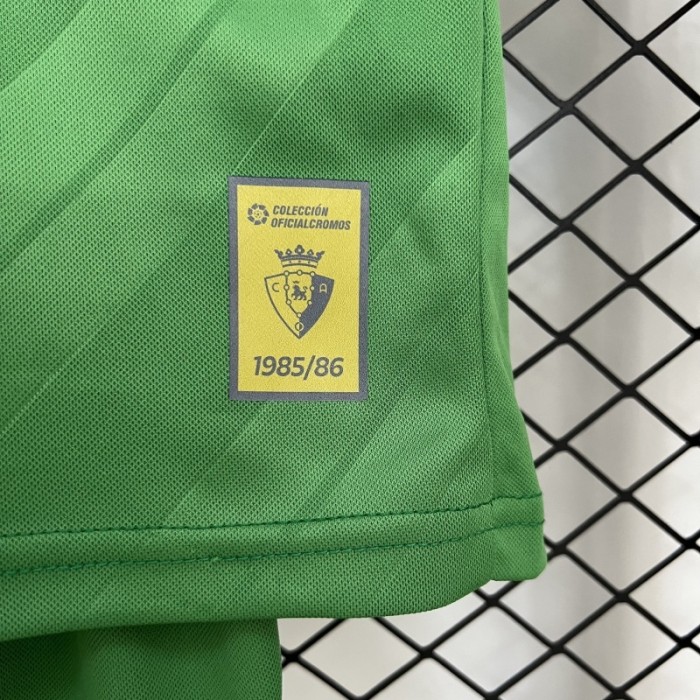 Youth Uniform Kids Kit Osasuna 2025-2026 Away Green Soccer Jersey Shorts Child Football Set