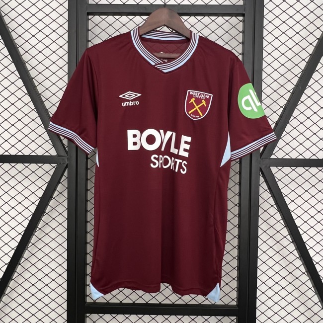 Fan Version 2025-2026 West Ham United Home Soccer Jersey Football Shirt