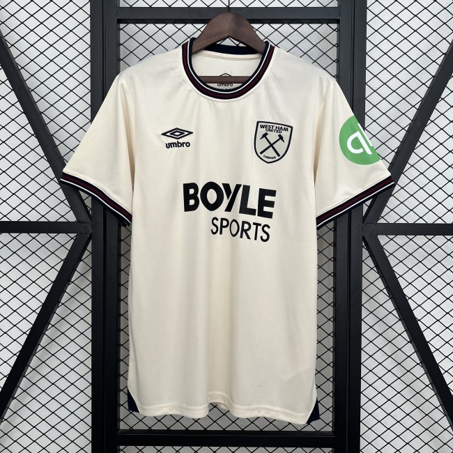 Fan Version 2025-2026 West Ham United Away White Soccer Jersey Football Shirt