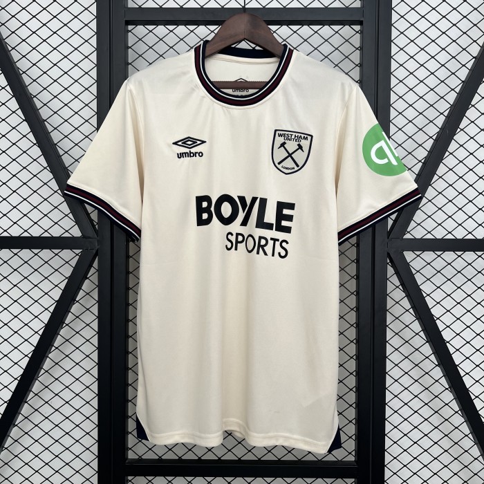 Fan Version 2025-2026 West Ham United Away White Soccer Jersey Football Shirt