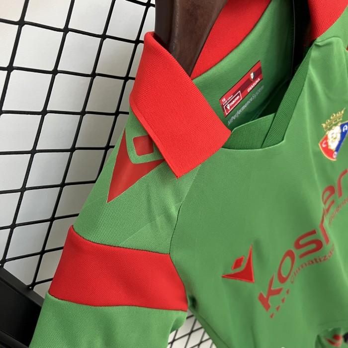 Youth Uniform Kids Kit Osasuna 2025-2026 Away Green Soccer Jersey Shorts Child Football Set