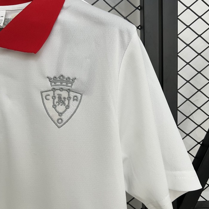 Fans Version 2025-2026 Osasuna White Soccer Polo Camisetas de Futbol