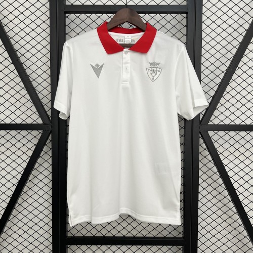 Fans Version 2025-2026 Osasuna White Soccer Polo Camisetas de Futbol
