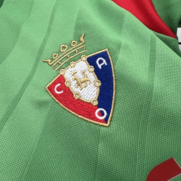 Youth Uniform Kids Kit Osasuna 2025-2026 Away Green Soccer Jersey Shorts Child Football Set