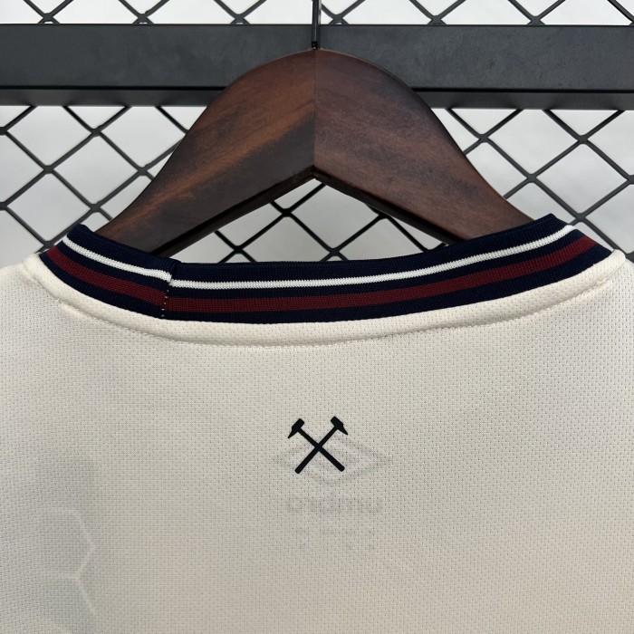 Fan Version 2025-2026 West Ham United Away White Soccer Jersey Football Shirt