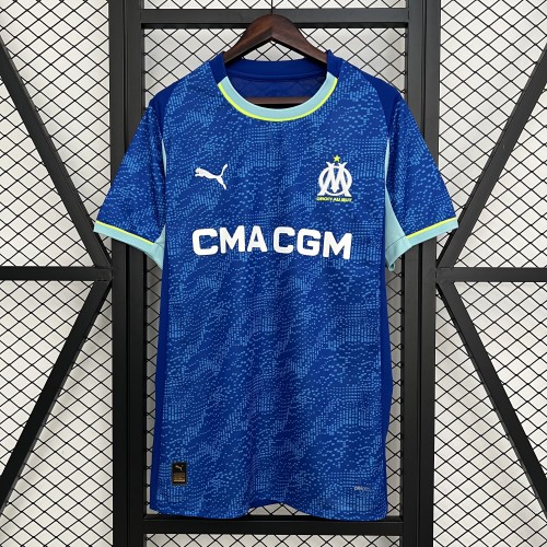 Fan Version 2025-2026 Olympique de Marseille Third Away Blue Soccer Jersey Football Shirt