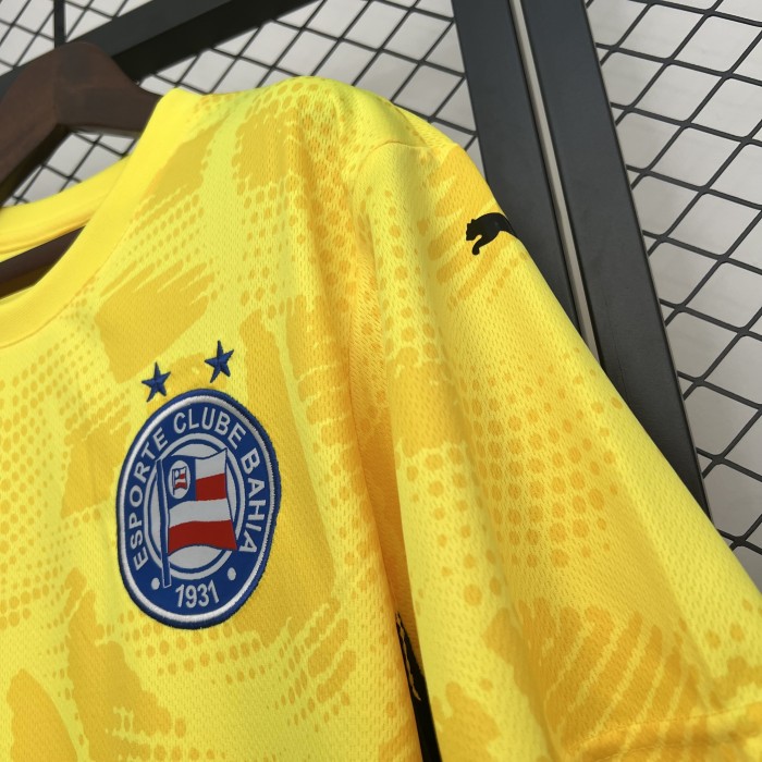 Fan Version 2025-2026 Bahia Yellow Goalkeeper Soccer Jersey Football Shirt
