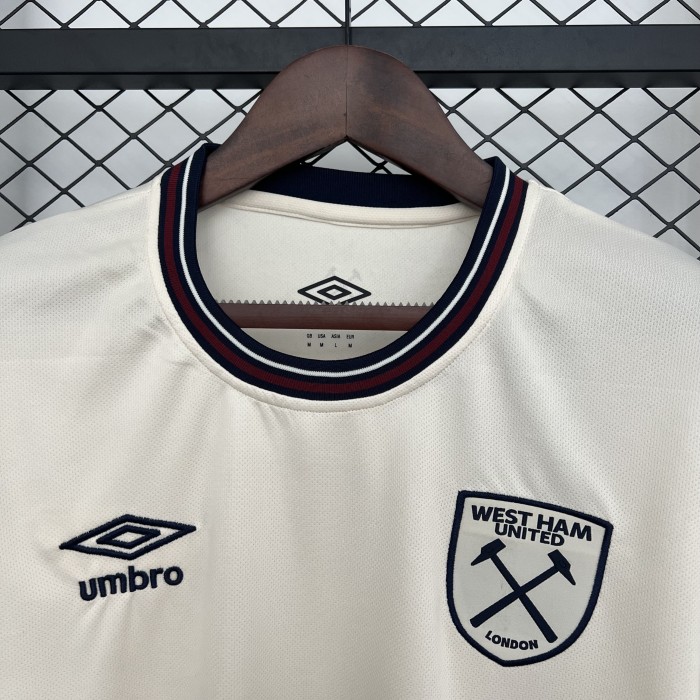 Fan Version 2025-2026 West Ham United Away White Soccer Jersey Football Shirt