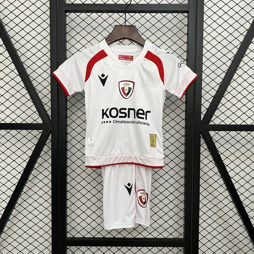 Youth Uniform Kids Kit Osasuna 2025-2026 Third Away White Soccer Jersey Shorts Child Football Set