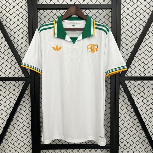 without Sponor Logo Fan Version 2025-2026 As Roma Third Away White Soccer Jersey Football Shirt