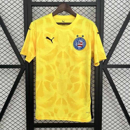 Fan Version 2025-2026 Bahia Yellow Goalkeeper Soccer Jersey Football Shirt