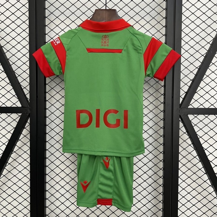 Youth Uniform Kids Kit Osasuna 2025-2026 Away Green Soccer Jersey Shorts Child Football Set