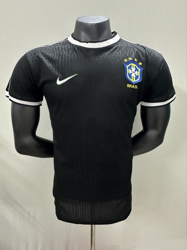 Player Version 2025 Brazil Black Special Edition Soccer Jersey Brasil Football Shirt