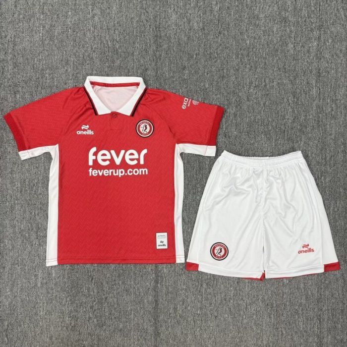 Youth Uniform Kids Kit 2025-2026 BRISTOL CITY Home Soccer Jersey Shorts Child Football Set