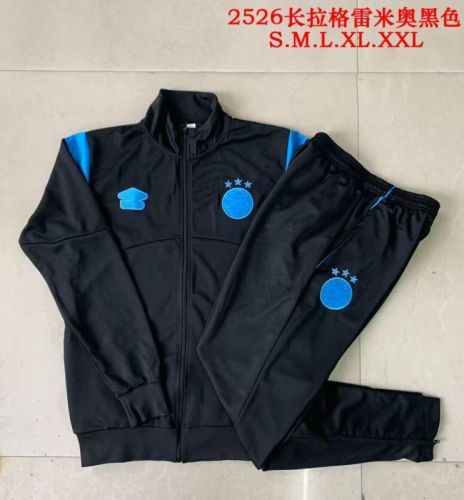 Adult 2025-2026 Gremio Black Soccer Jacket and Long Pants Football Tracksuit