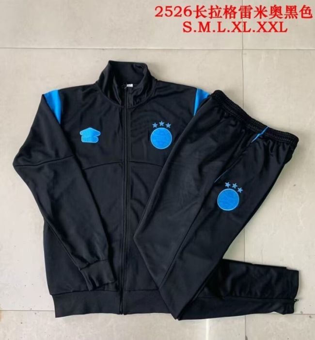 Adult 2025-2026 Gremio Black Soccer Jacket and Long Pants Football Tracksuit