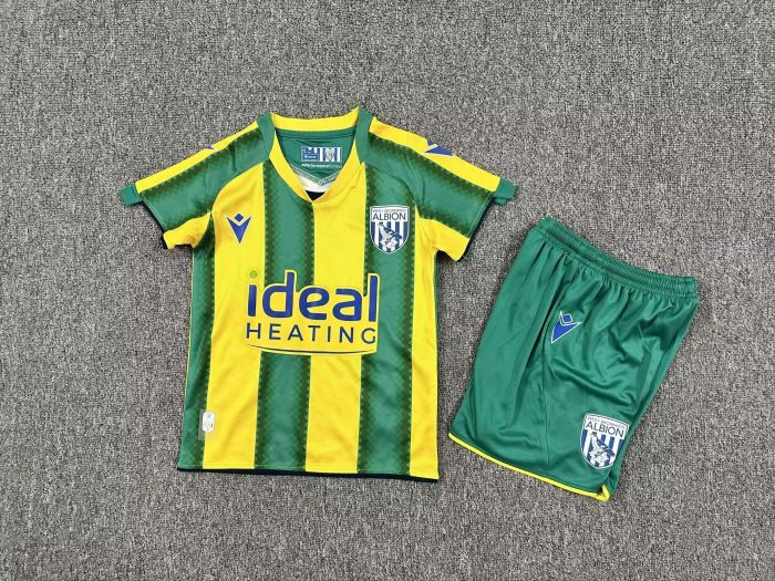 Youth Uniform Kids Kit 2025-2026 West Bromwich Albion Away Soccer Jersey Shorts Child Football Set