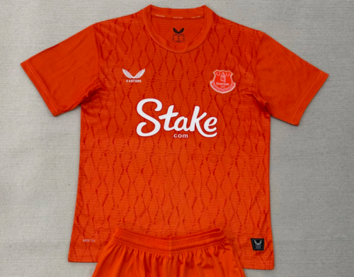 with Sponor Logo Fan Version 2025-2026 Everton Orange Goalkeeper Soccer Jersey Football Shirt