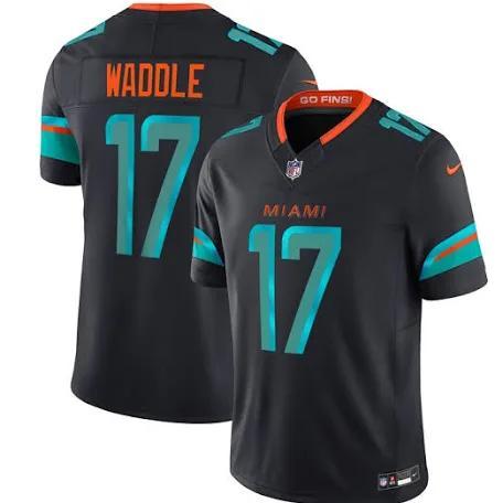 Miami Dolphins WADDLE 17 Black NFL Jersey