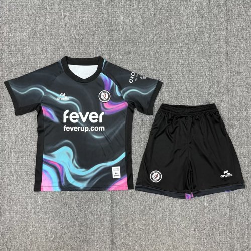 Youth Uniform Kids Kit 2025-2026 BRISTOL CITY Third Away Soccer Jersey Shorts Child Football Set