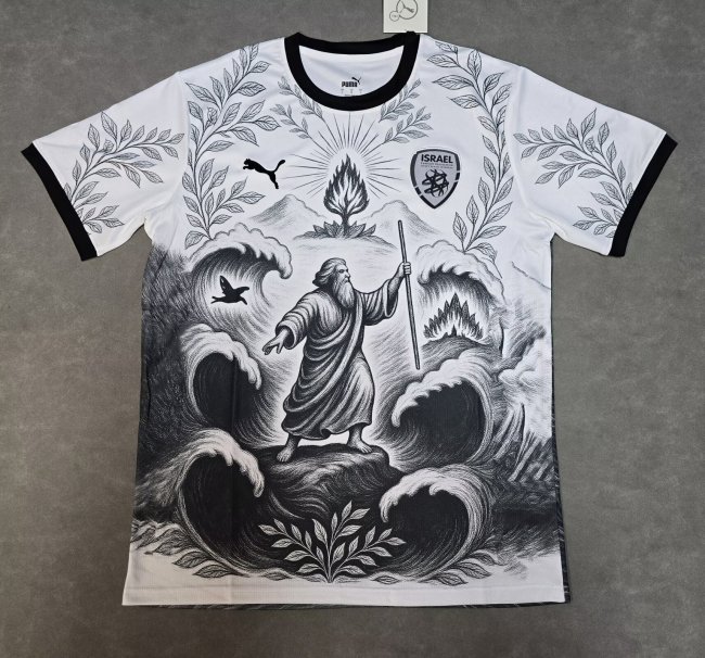 Fan Version 2025-2026 Israel White/Black Special Edition Soccer Jersey Football Shirt
